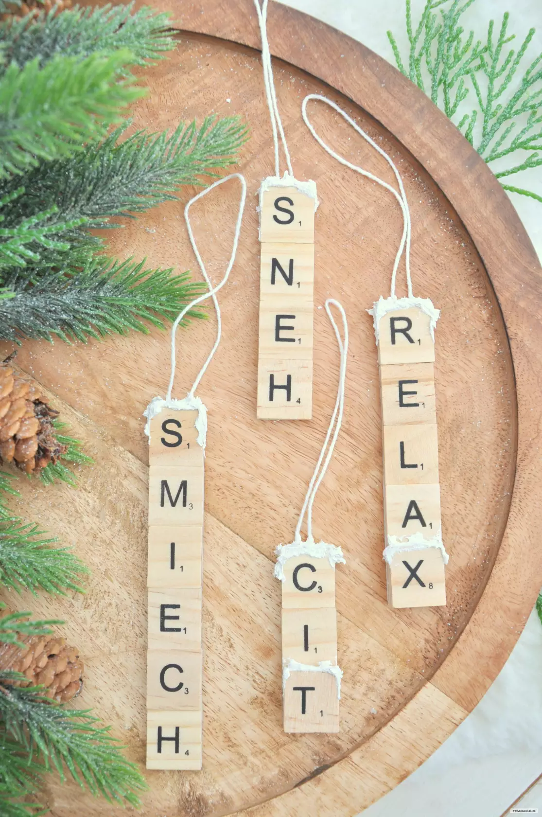 Vianočné ozdoby, písmenkové, sada č.4