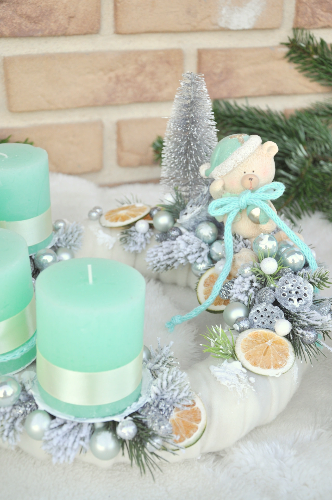 vianočná sada, adventný veniec a sane so sviečkou 3