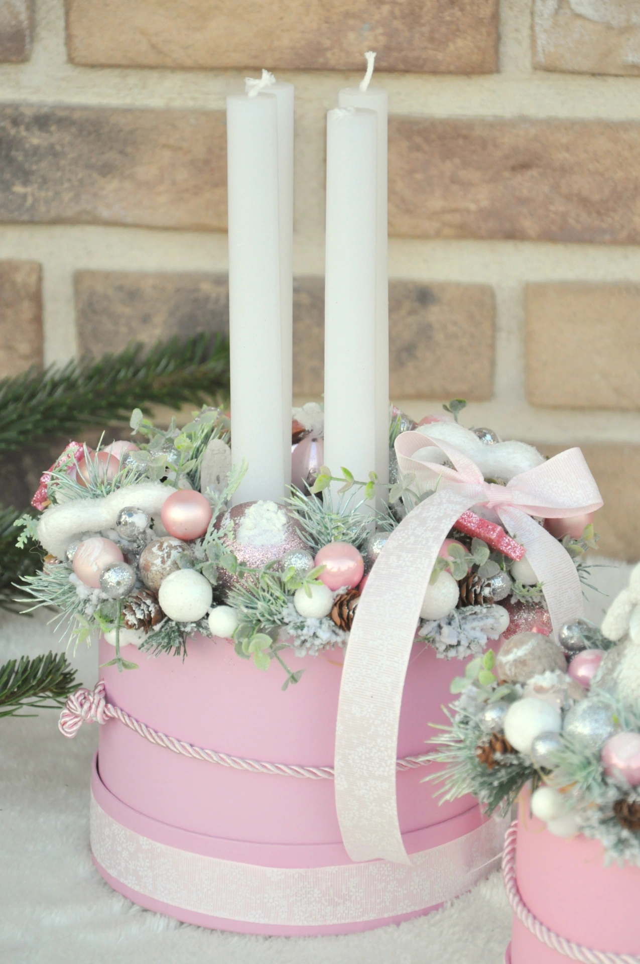 vianočná sada boxov, adventný svietnik a vianočná dekorácia so sovičkou 3