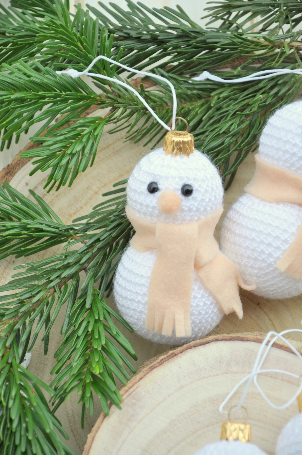 háčkovaný snehuliak, béžový 3