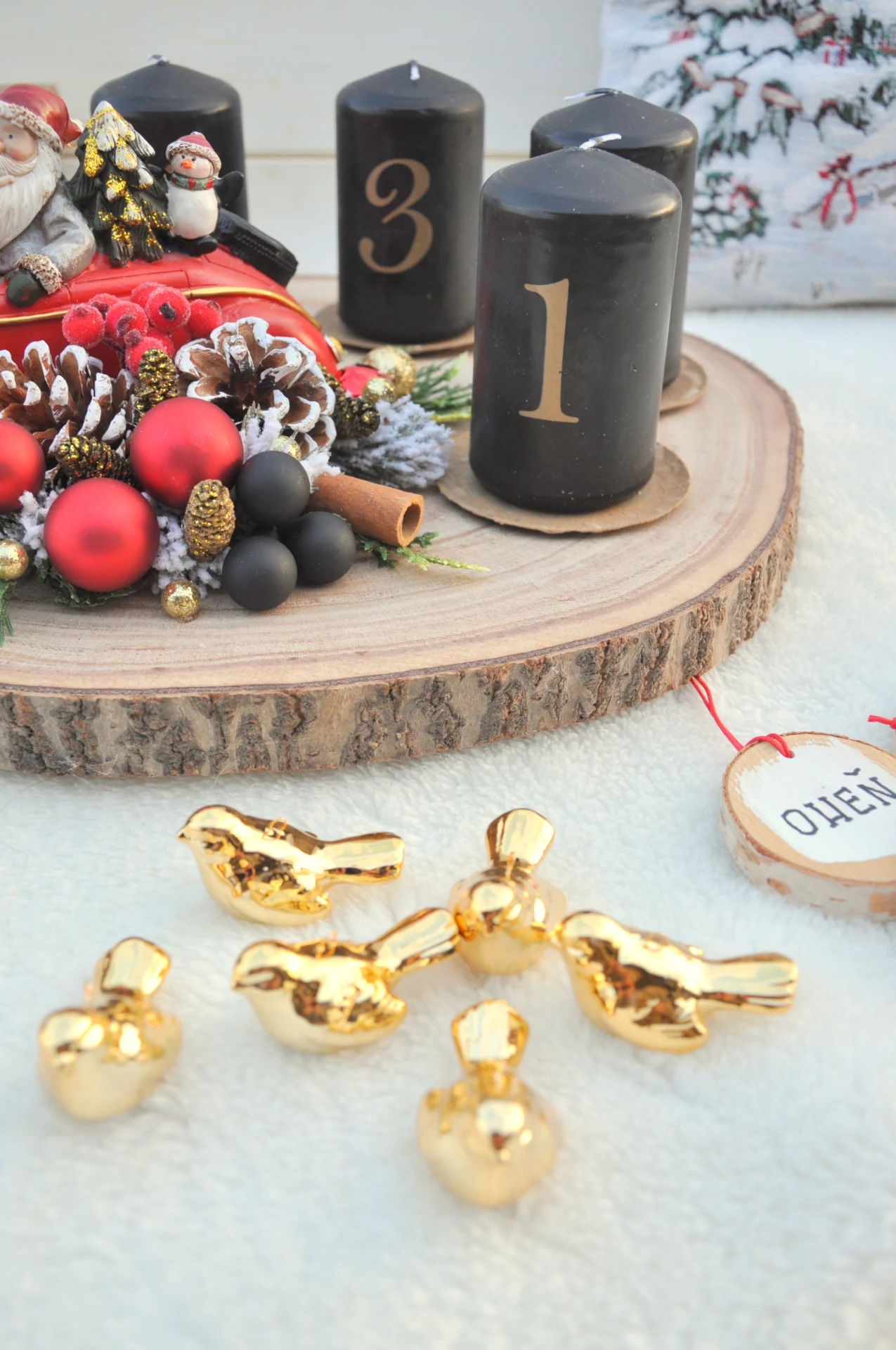 zlatý keramický vtáčik na zavesenie 3