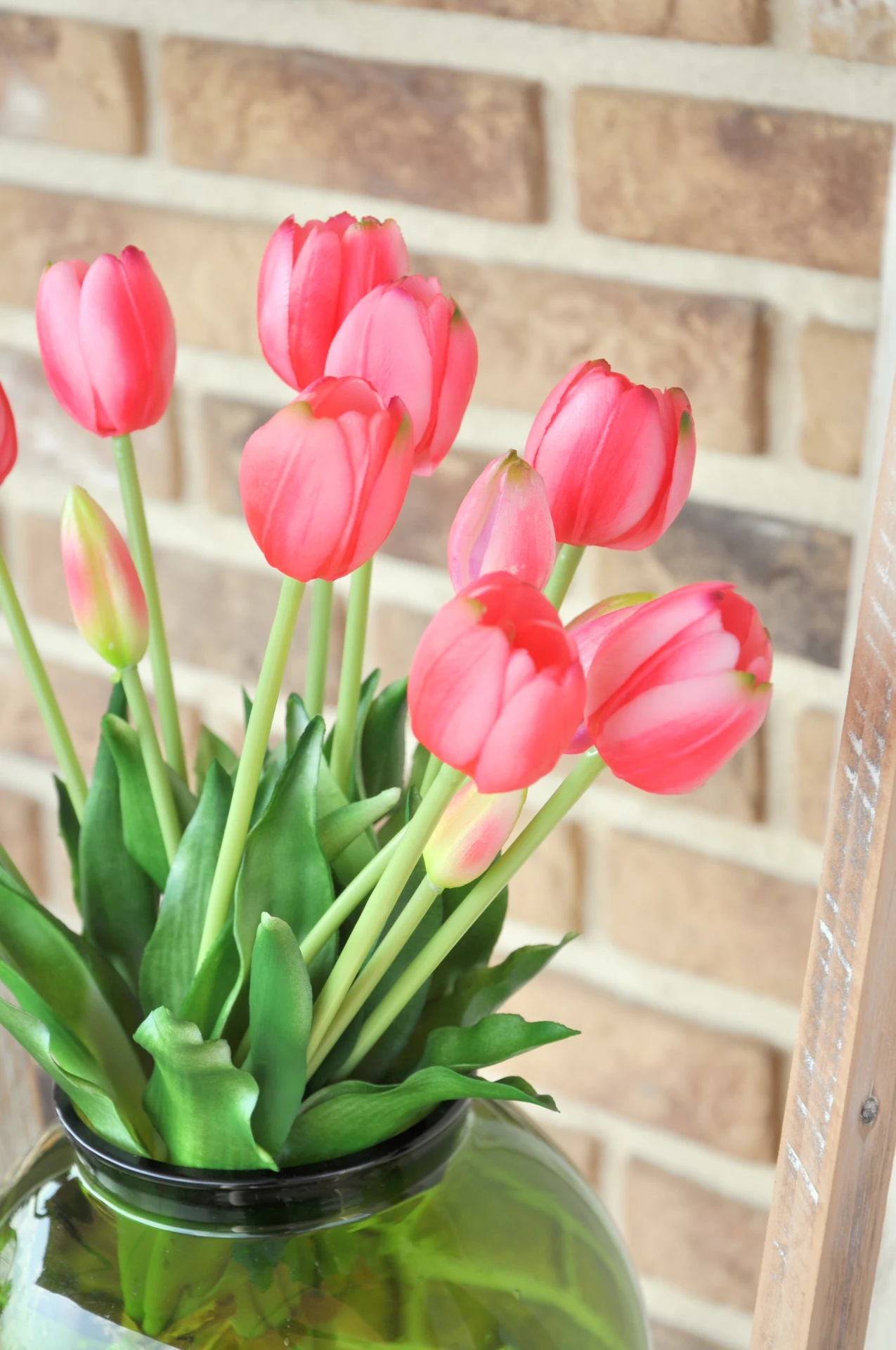 Kytica ružových tulipánov, umelá, zväzok 5kusov 2