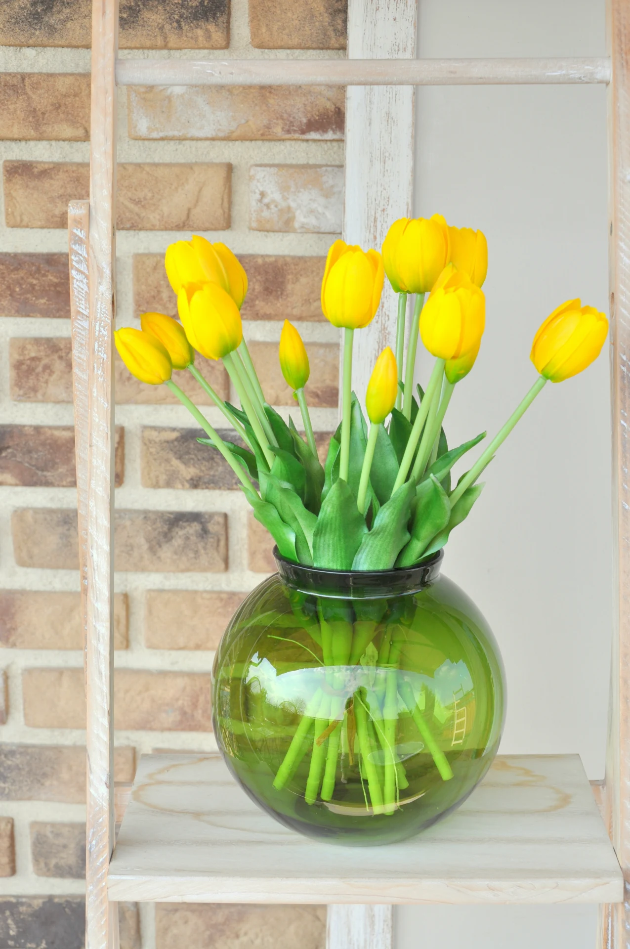 Kytica žltých tulipánov, umelá, zväzok 5kusov