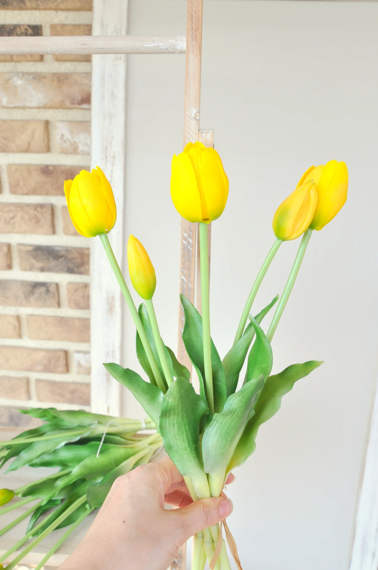 Kytica žltých tulipánov, umelá, zväzok 5kusov 4