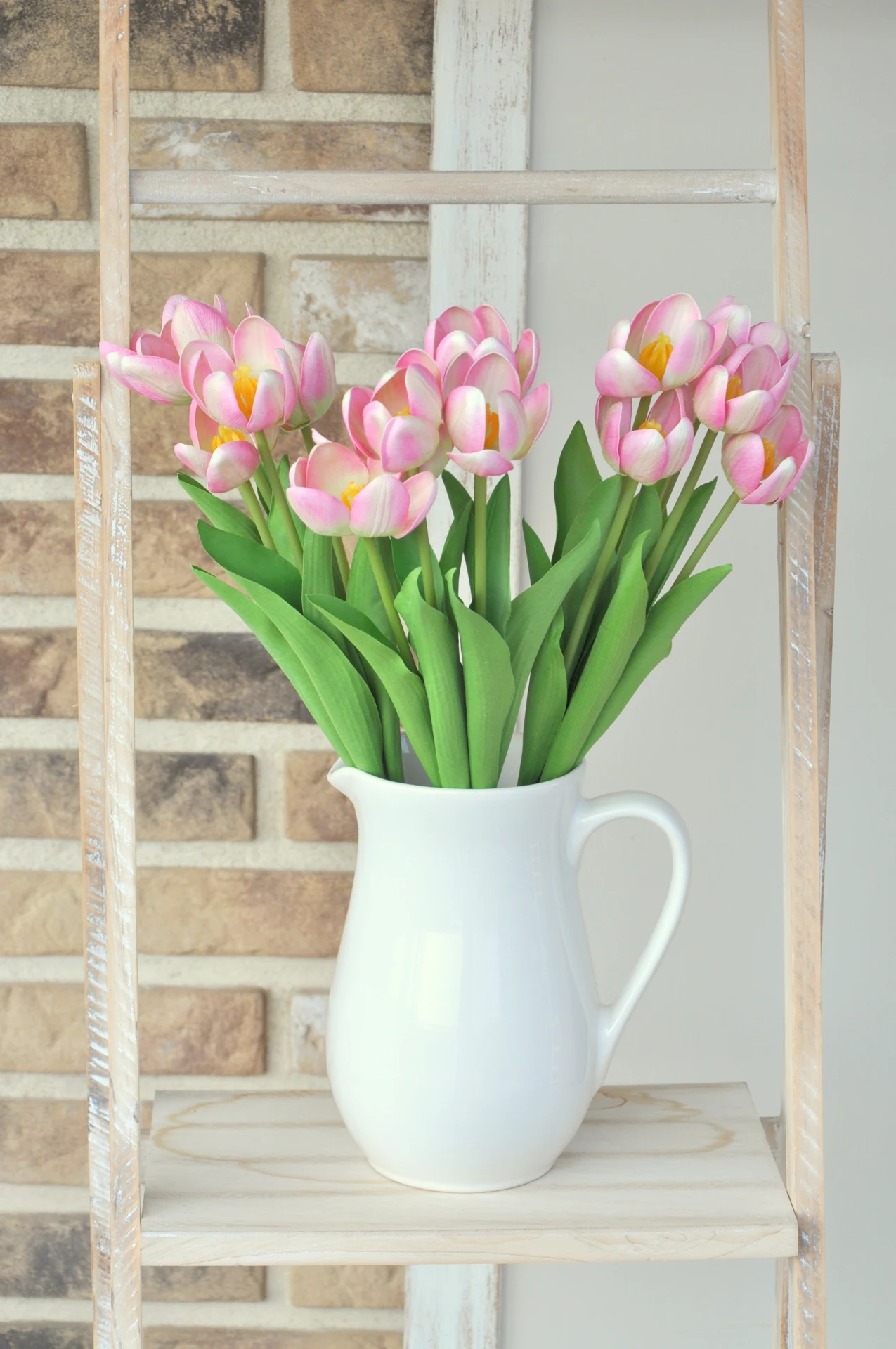 Kytica rozkvitnutých tulipánov, umelá, zväzok 5kusov, ružový