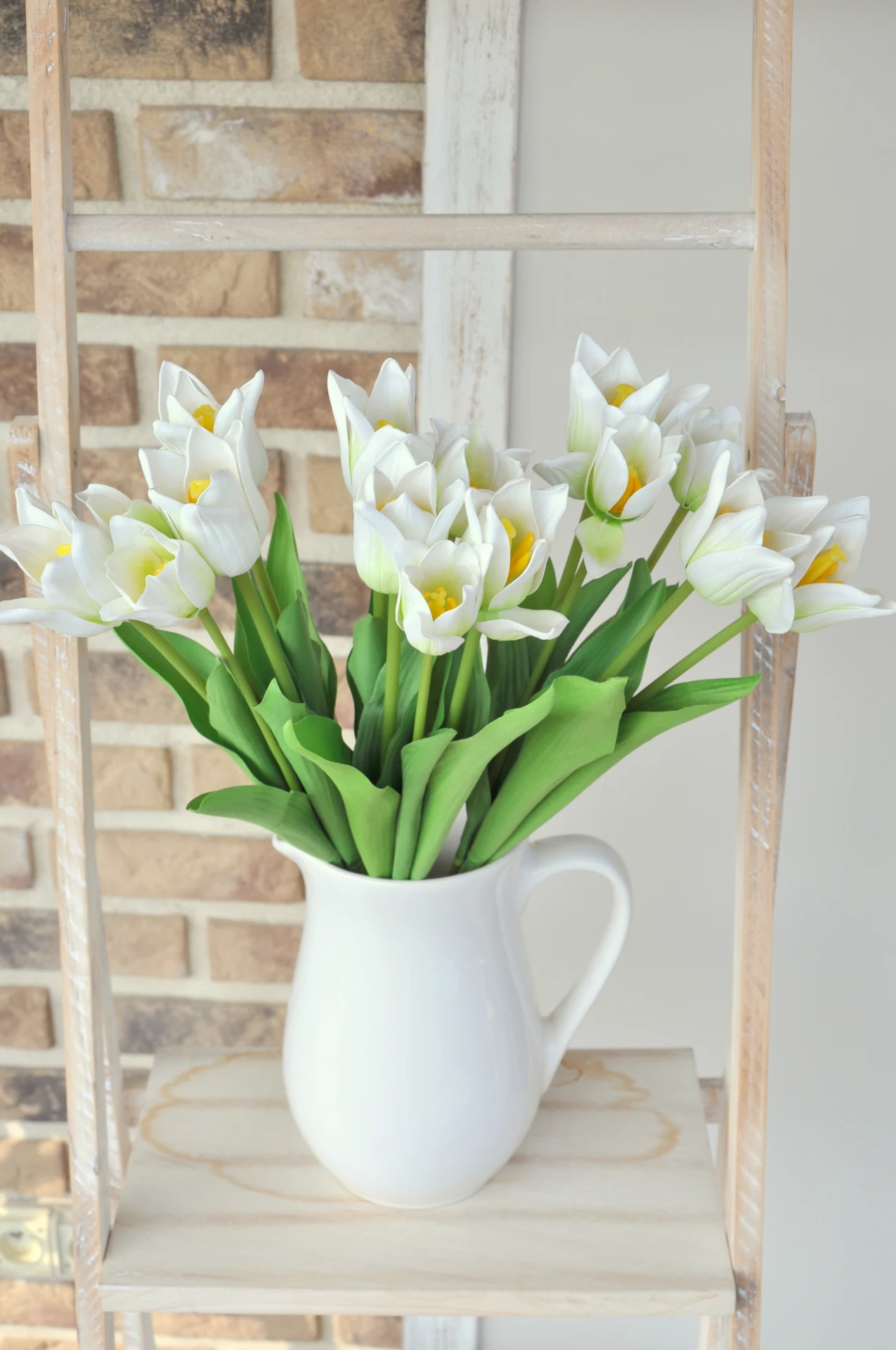 Kytica bielych tulipánov, umelá, zväzok 5kusov