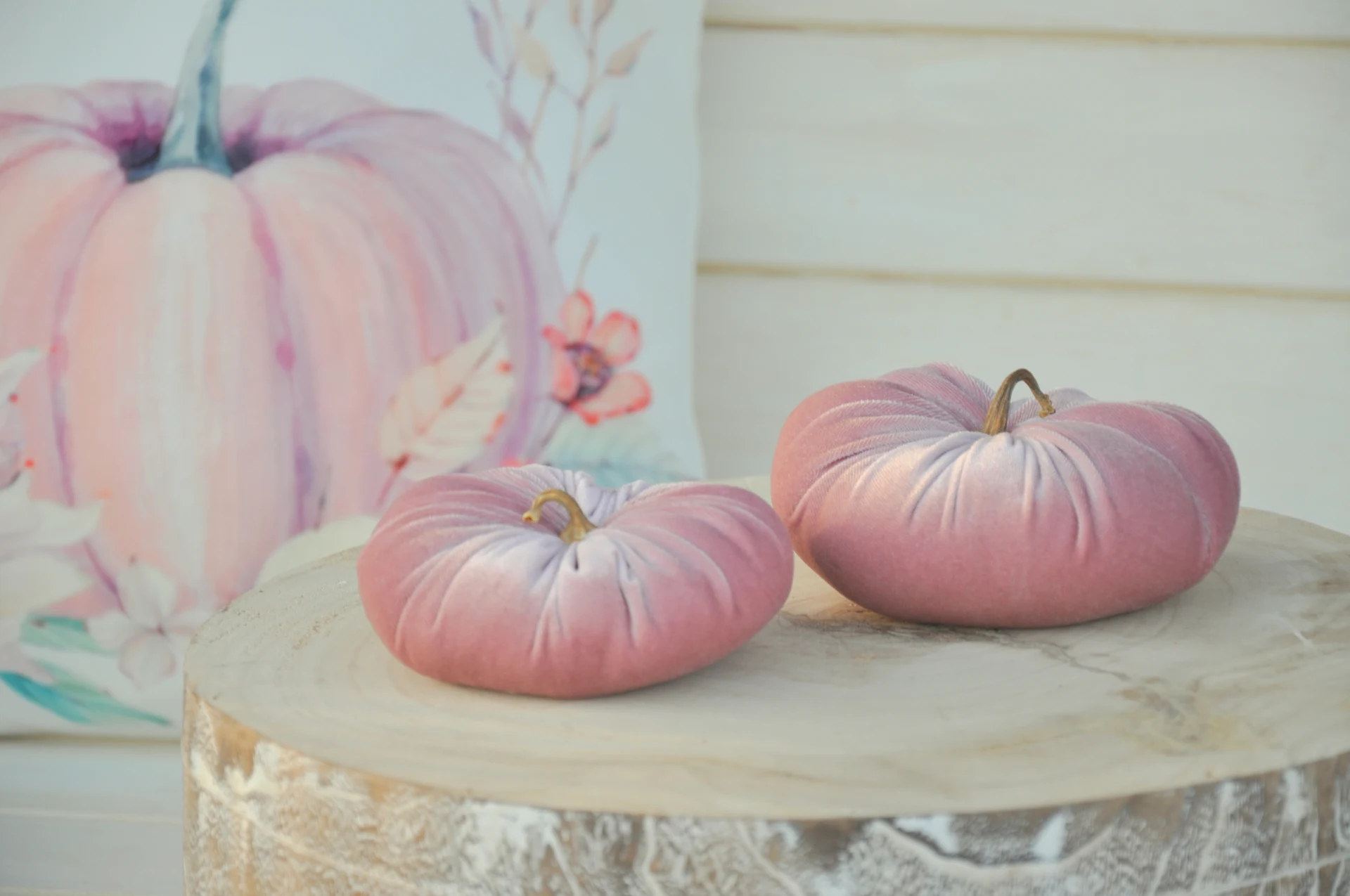 Zamatové tekvičky Natálky, deluxe lesklé, sada 2kusov 2