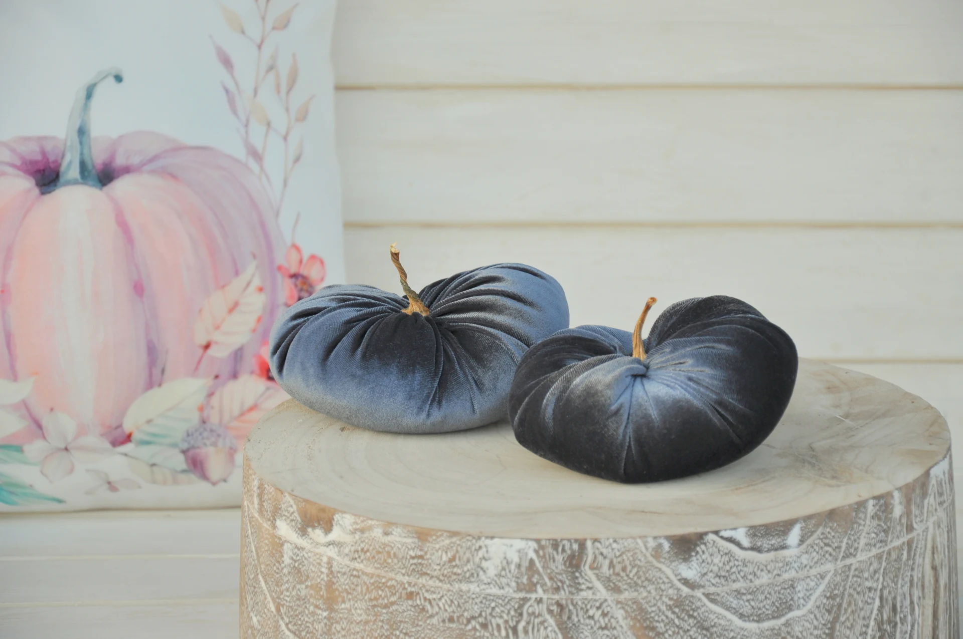 Zamatové tekvičky Dorotky, deluxe lesklé, sada 2kusov