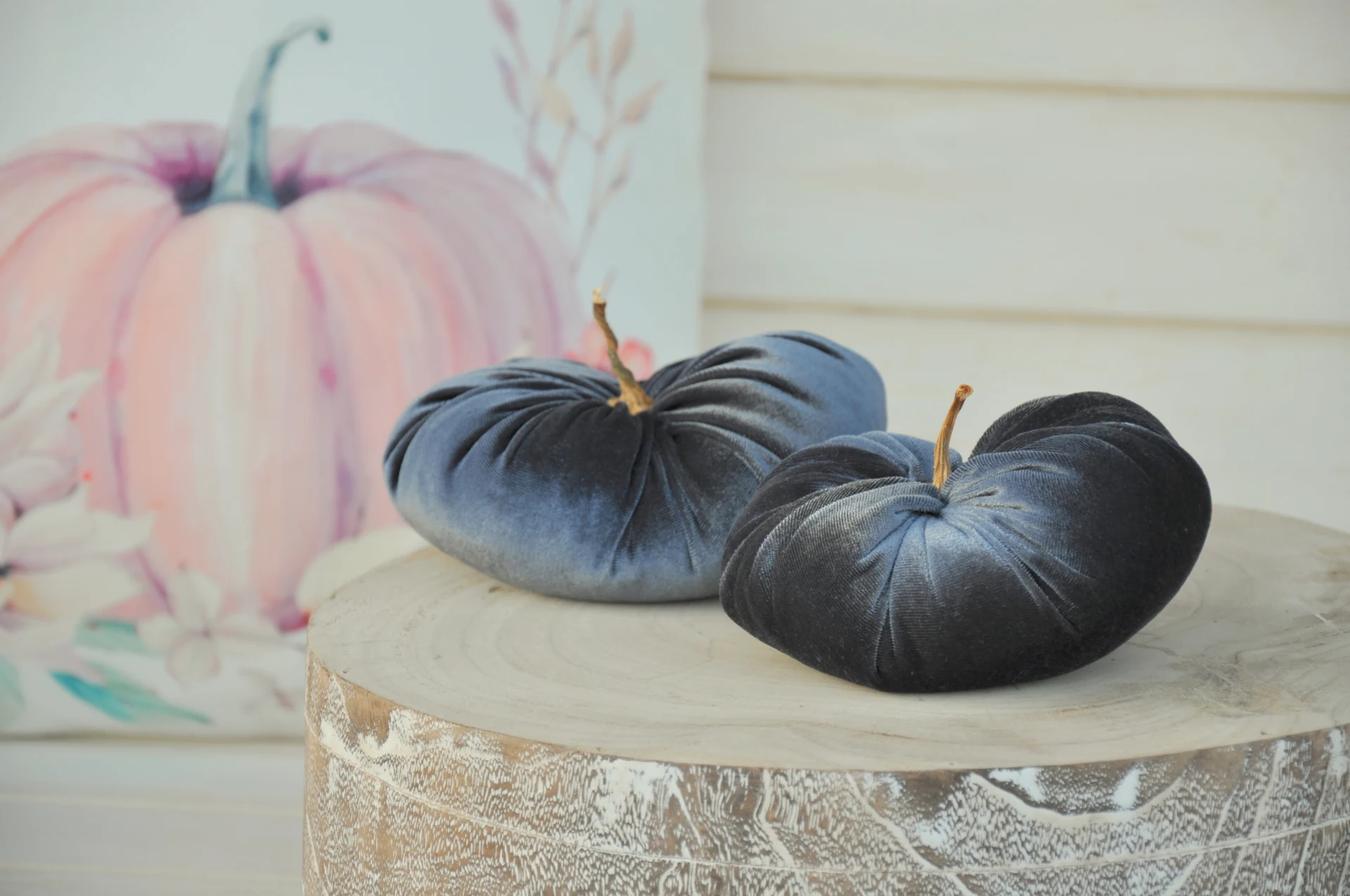 Zamatové tekvičky Dorotky, deluxe lesklé, sada 2kusov 2