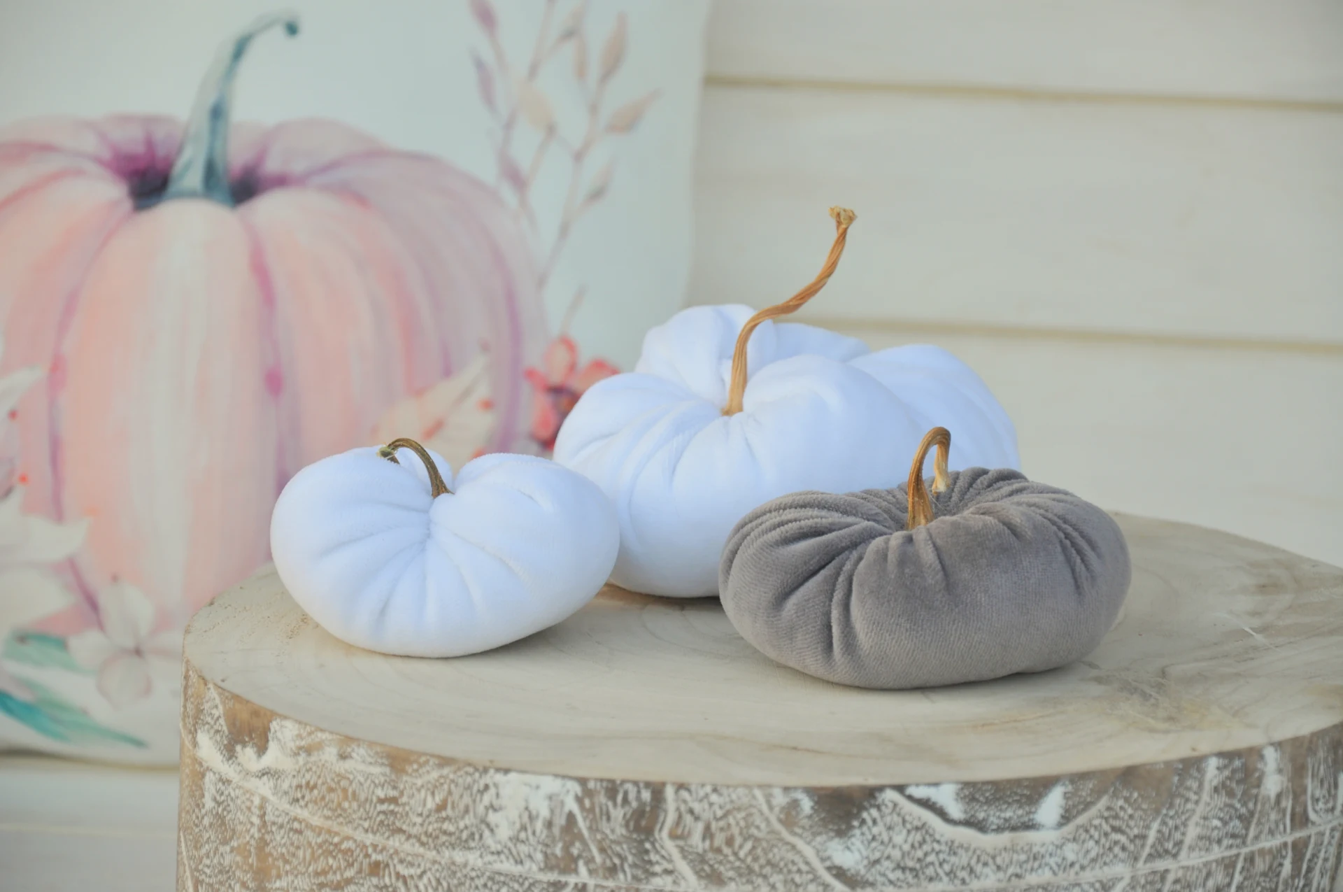 Zamatové tekvičky Gertrúdy, sada 3kusov 2