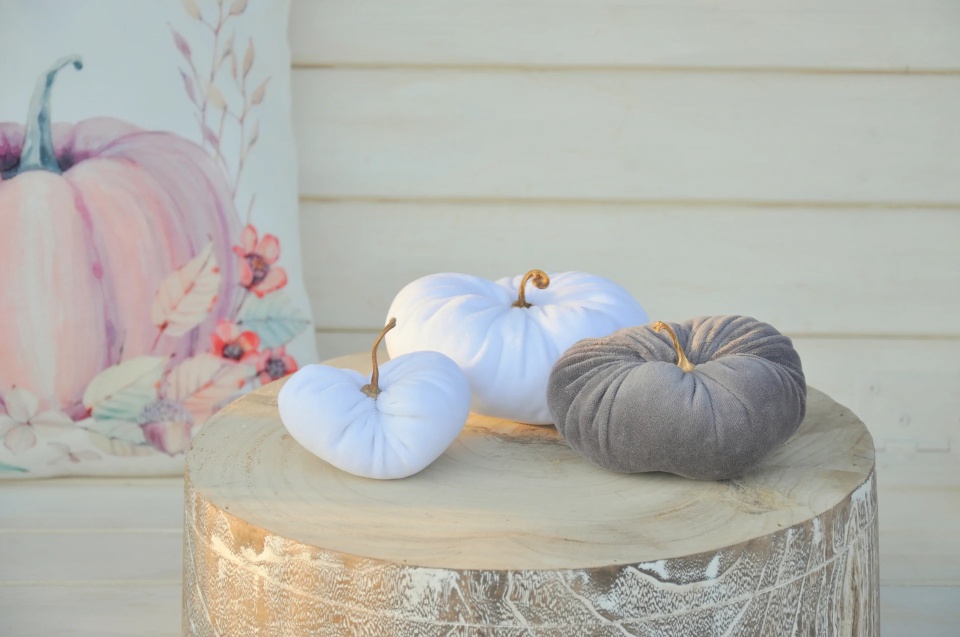 Zamatové tekvičky Karolínky, sada 3kusov