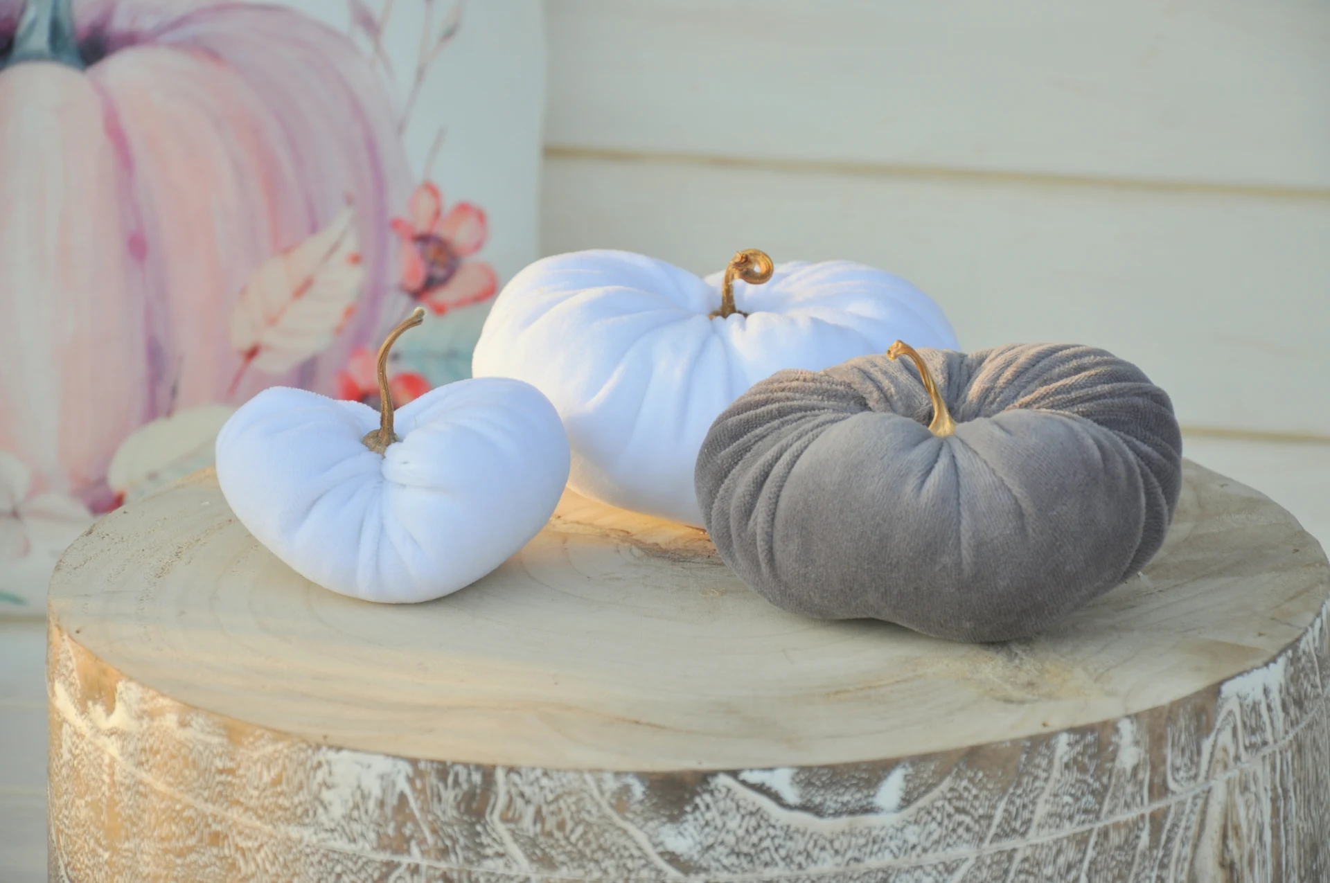 Zamatové tekvičky Karolínky, sada 3kusov 2