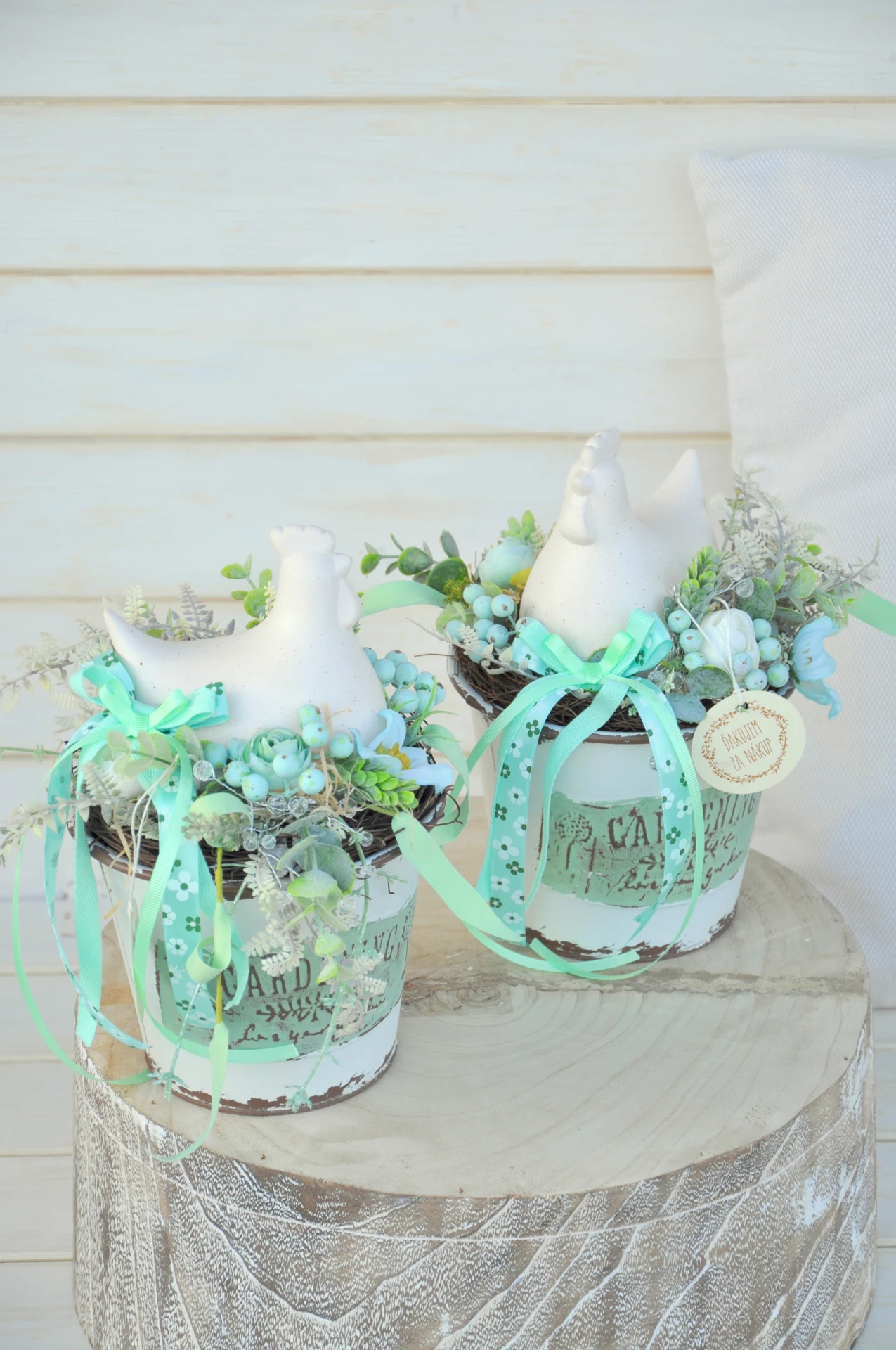 Celoročná dekorácia so sliepočkou, sada, 2kusy