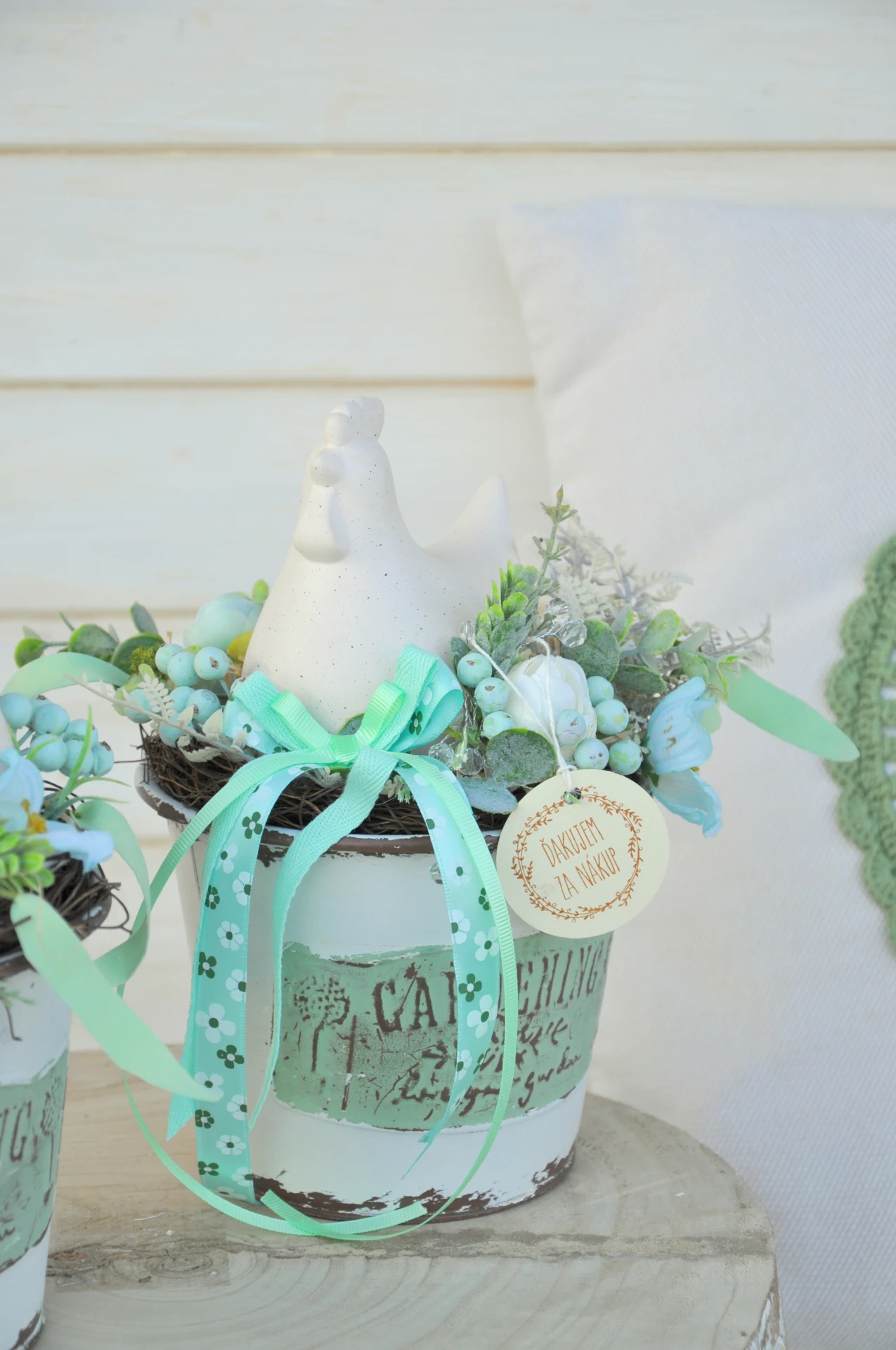 Celoročná dekorácia so sliepočkou, sada, 2kusy 2