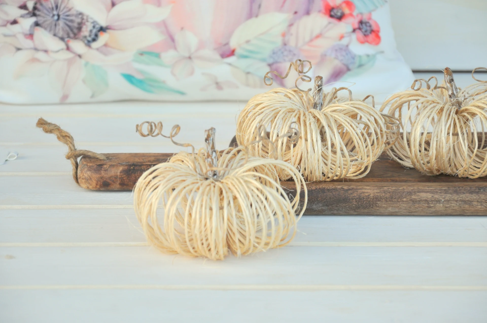 Špagátové tekvičky, sada 4kusov 2