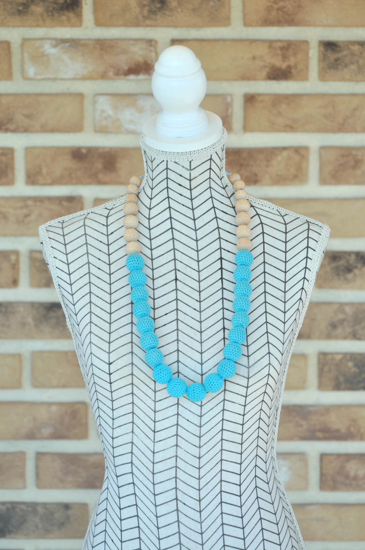 háčkovaný náhrdelník, tyrkysový 2