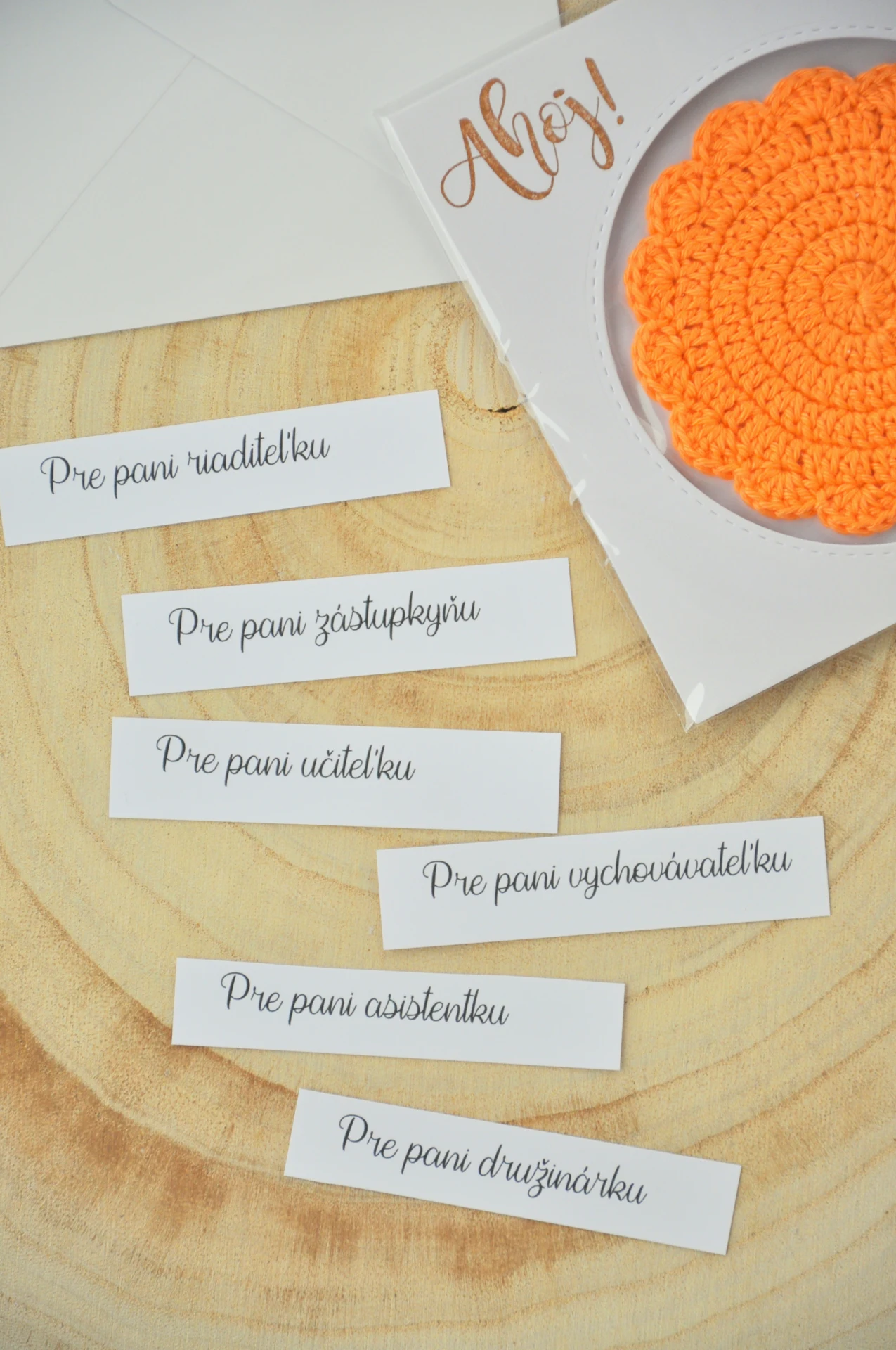 Oranžová podšálka, otvárací pozdrav s obálkou 2