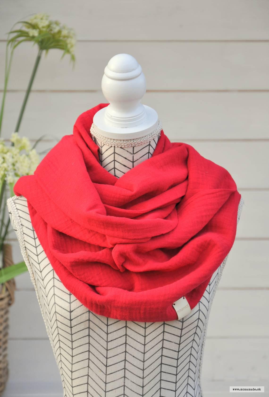 Mušelínový šatkotunel, červený