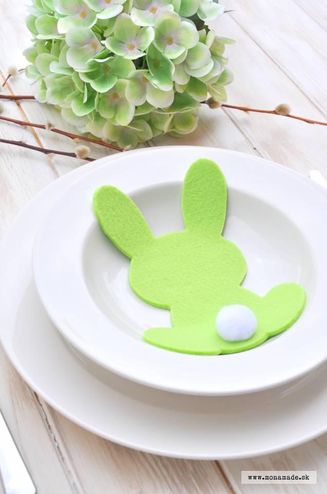 Filcový zajko, zelený