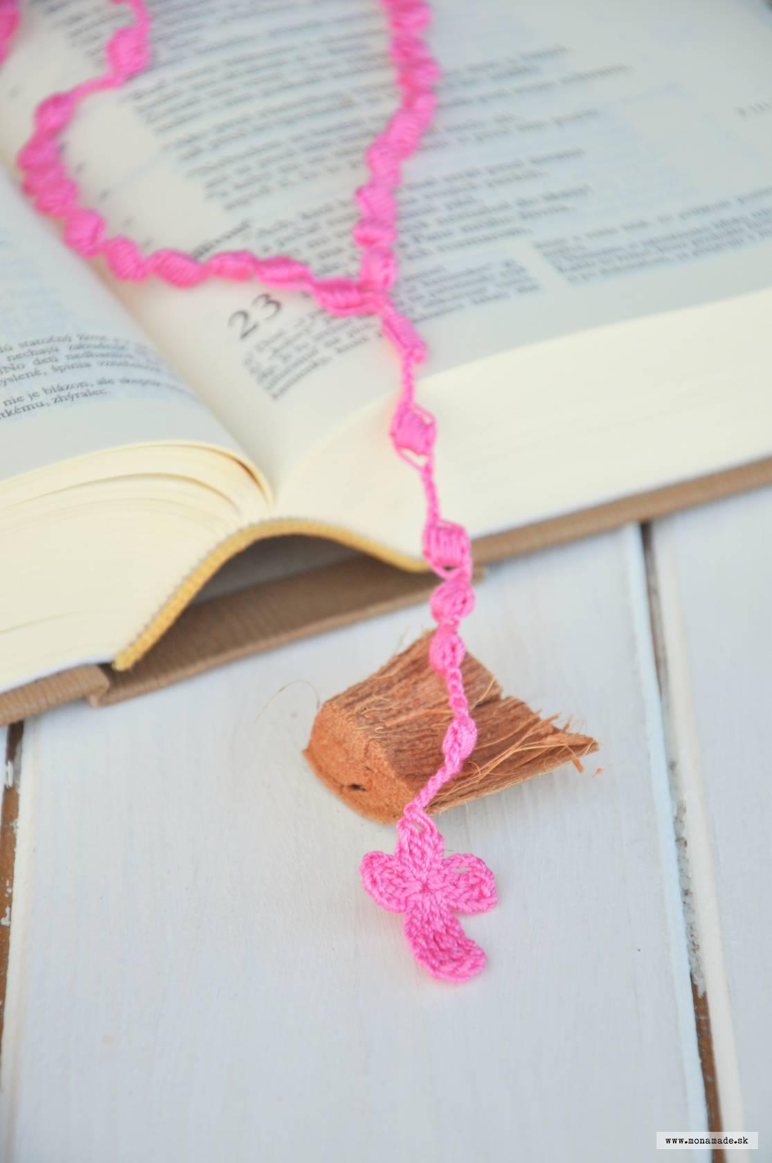 Háčkovaný ruženček, ružový 2